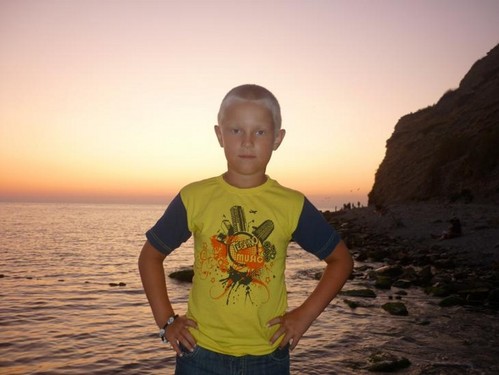 на  море