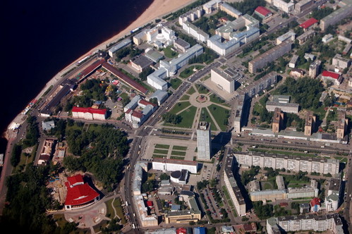 Центр Архангельска с высоты птичьего полёта